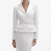 White Crepe Tailored Maxi Dress White Crepe Tailored Maxi Dress