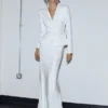 White Crepe Tailored Maxi Dress White Crepe Tailored Maxi Dress