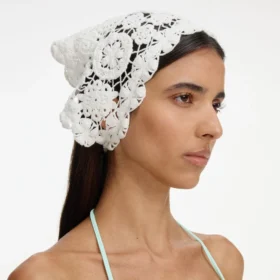 White Crochet Bandana