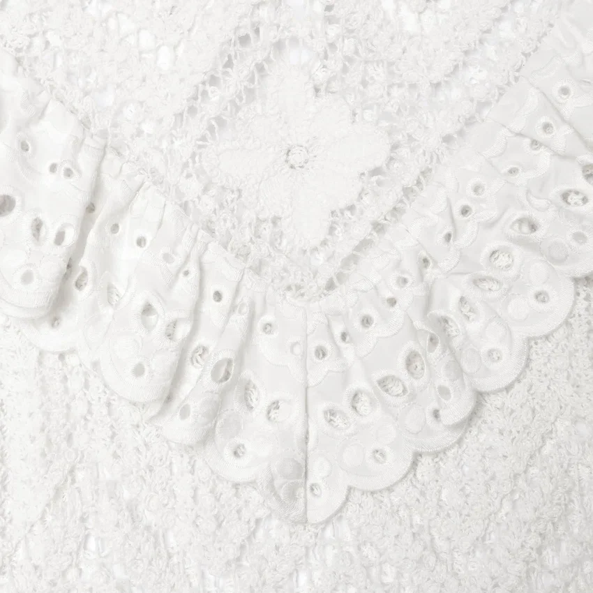 White Crochet Broderie Lace Top White Crochet Broderie Lace Top