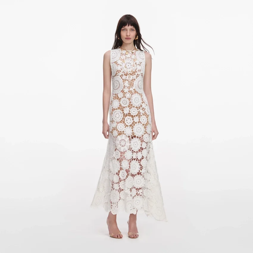 White Crochet Maxi Dress White Crochet Maxi Dress
