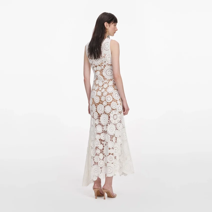 White Crochet Maxi Dress White Crochet Maxi Dress
