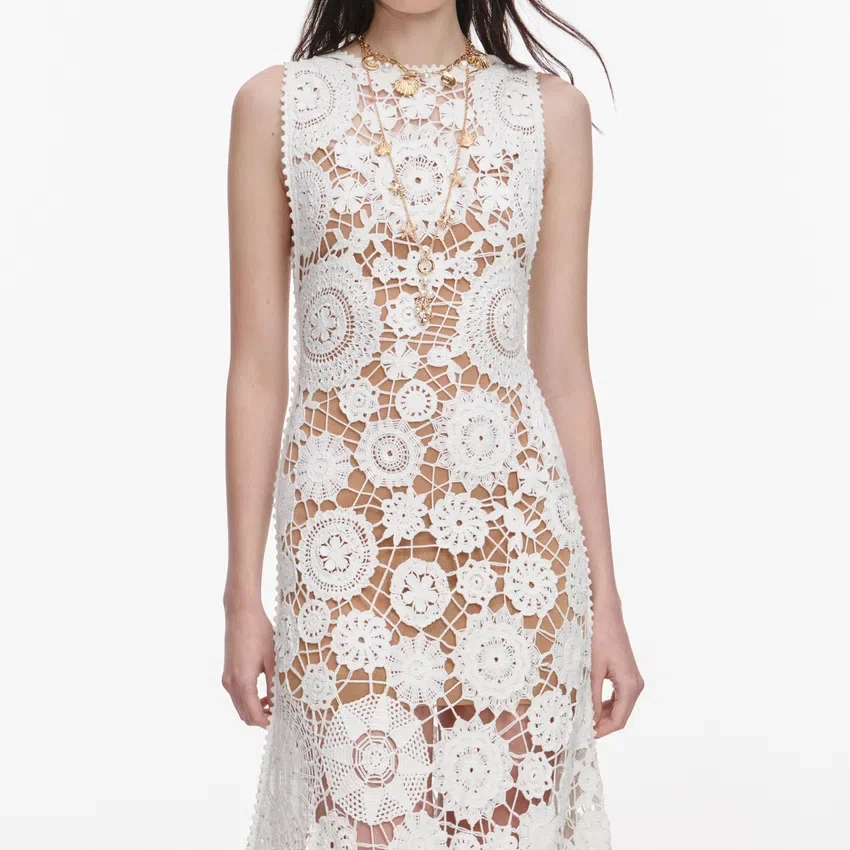 White Crochet Maxi Dress White Crochet Maxi Dress