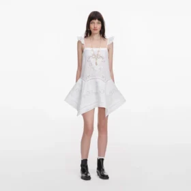 White Embroidered Mini Dress