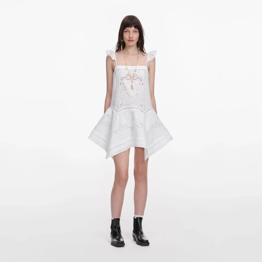 White Embroidered Mini Dress White Embroidered Mini Dress