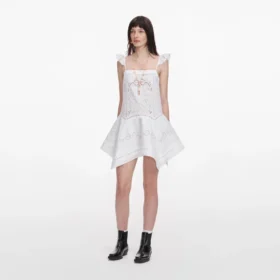 White Embroidered Mini Dress