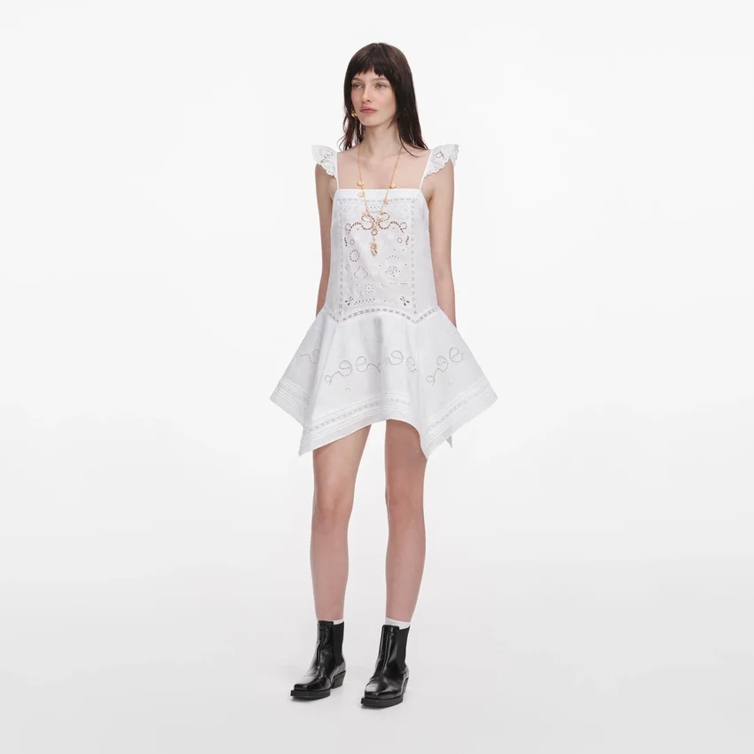 White Embroidered Mini Dress White Embroidered Mini Dress