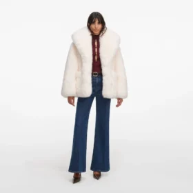 White Faux Fur Coat