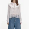 White Georgette Lace Blouse White Georgette Lace Blouse