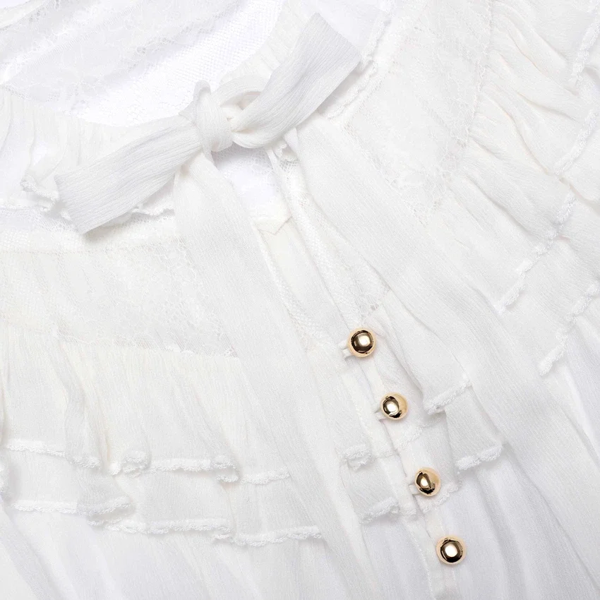 White Georgette Lace Blouse White Georgette Lace Blouse