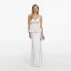 White Georgette Satin Maxi Dress White Georgette Satin Maxi Dress