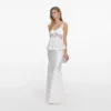 White Georgette Satin Maxi Dress White Georgette Satin Maxi Dress