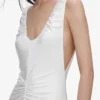 White Jersey Ruched Maxi Dress White Jersey Ruched Maxi Dress