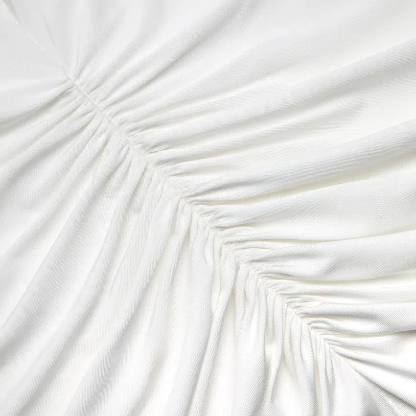 White Jersey Ruched Maxi Dress White Jersey Ruched Maxi Dress
