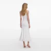 White Knit Lace Insert Midi Dress White Knit Lace Insert Midi Dress