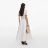 White Knit Linen Midi Dress