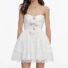 White Lace Bow Mini Dress White Lace Bow Mini Dress