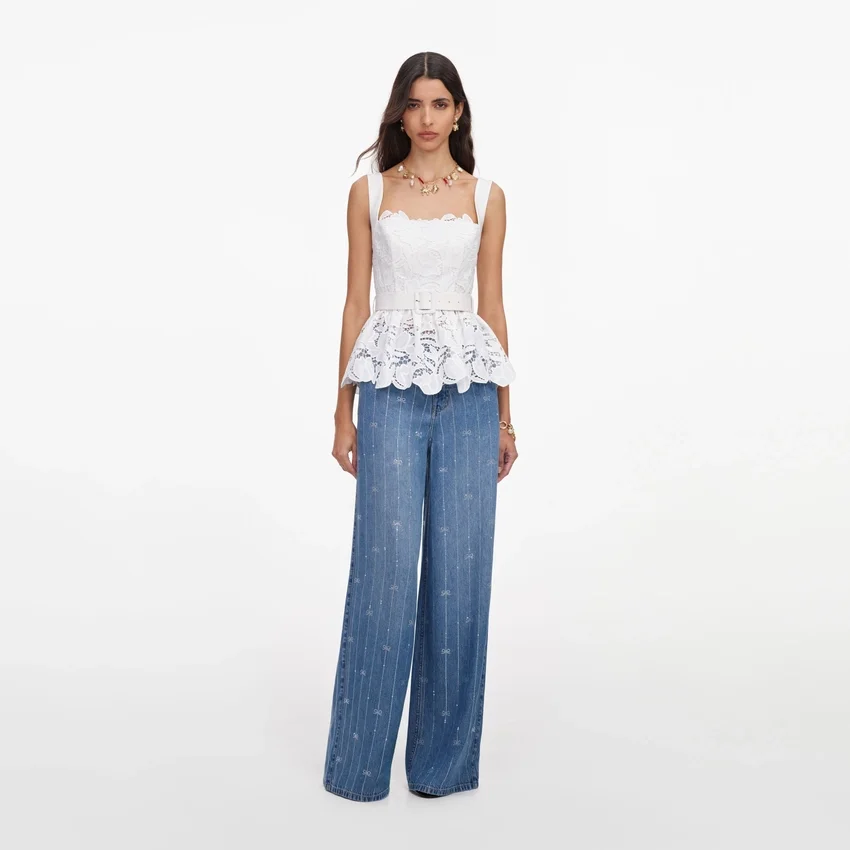 White Lace Peplum Top White Lace Peplum Top