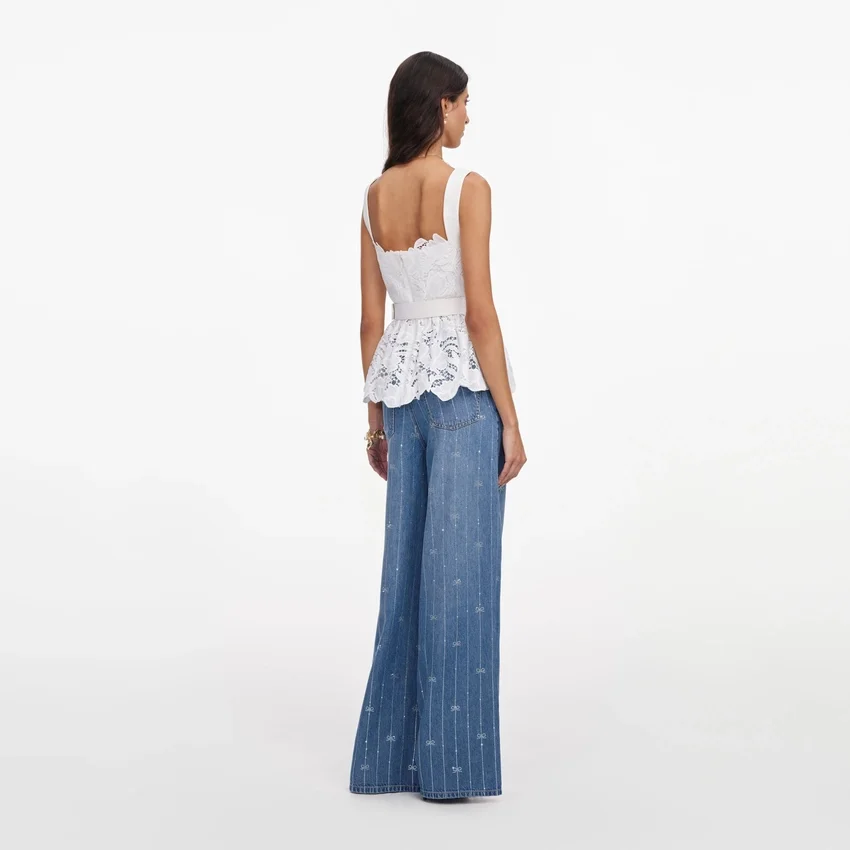 White Lace Peplum Top White Lace Peplum Top