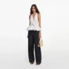 White Linen Blend Peplum Top White Linen Blend Peplum Top