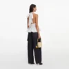 White Linen Blend Peplum Top White Linen Blend Peplum Top