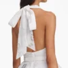White Linen Blend Peplum Top White Linen Blend Peplum Top
