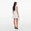 White Peplum Pointelle Knit Mini Dress
