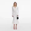 White Pointelle Knit Midi Dress White Pointelle Knit Midi Dress