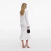 White Pointelle Knit Midi Dress White Pointelle Knit Midi Dress