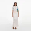 White Pointelle Knit Midi Skirt White Pointelle Knit Midi Skirt