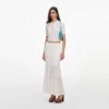 White Pointelle Knit Midi Skirt White Pointelle Knit Midi Skirt
