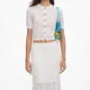 White Pointelle Knit Midi Skirt White Pointelle Knit Midi Skirt