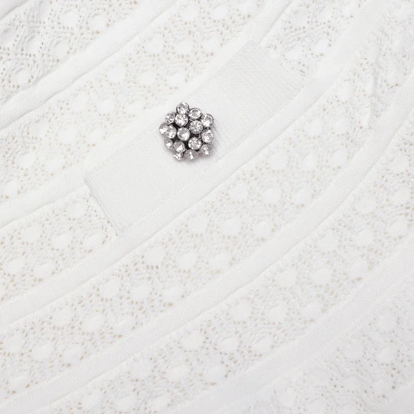 White Pointelle Knit Mini Skirt White Pointelle Knit Mini Skirt