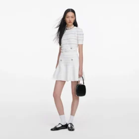 White Pointelle Knit Top