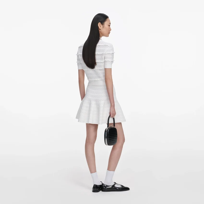 White Pointelle Knit Top White Pointelle Knit Top
