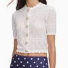 White Pointelle Knit Top White Pointelle Knit Top