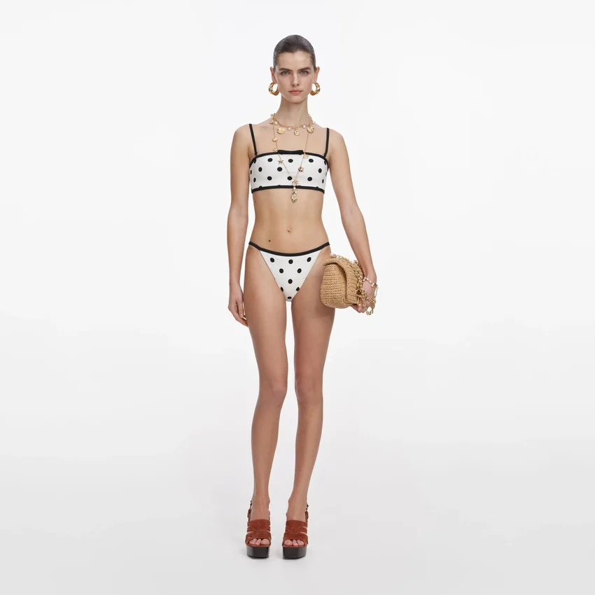 White Polka Dot Bikini Bottoms White Polka Dot Bikini Bottoms