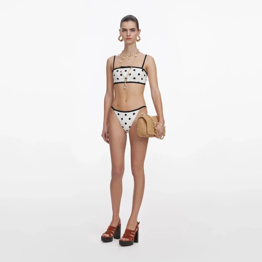 White Polka Dot Bikini Bottoms White Polka Dot Bikini Bottoms
