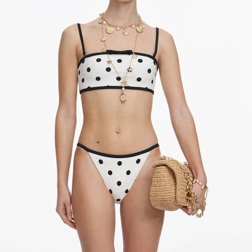 White Polka Dot Bikini Bottoms White Polka Dot Bikini Bottoms