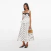White Polka Dot Linen Midi Dress White Polka Dot Linen Midi Dress