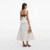 White Polka Dot Linen Midi Dress White Polka Dot Linen Midi Dress
