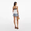 White Polka Dot Linen Top White Polka Dot Linen Top