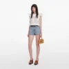 White Ramie Lace Frill Top
