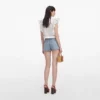 White Ramie Lace Frill Top