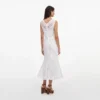 White Ramie Sleeveless Midi Dress White Ramie Sleeveless Midi Dress