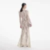 White Rhinestone Lace Maxi Dress