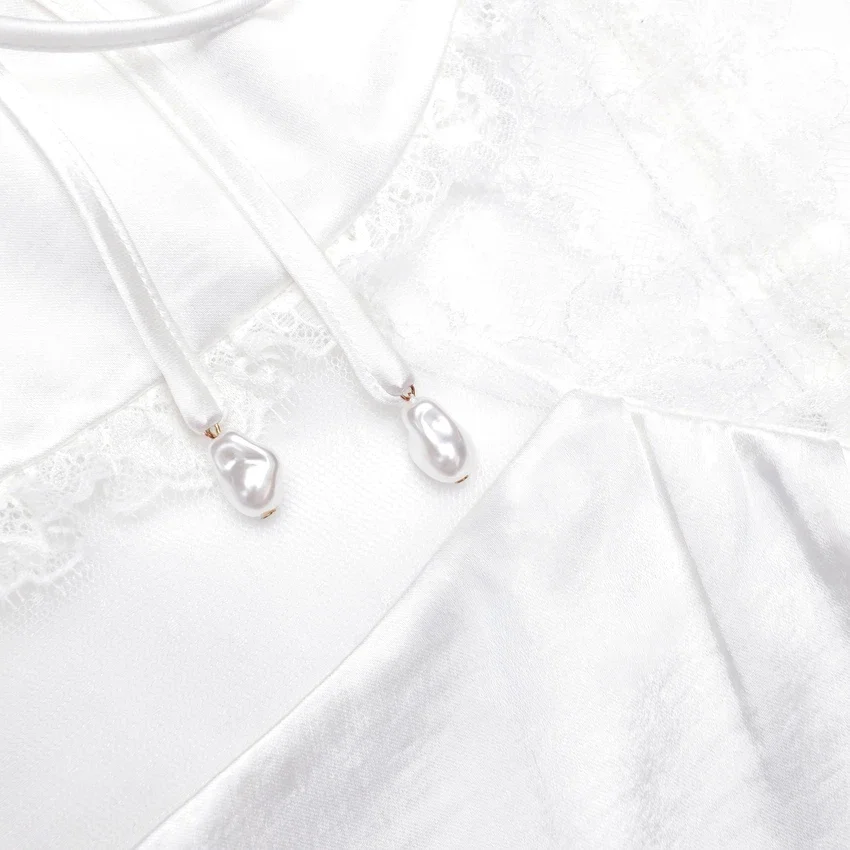 White Satin Lace Top White Satin Lace Top