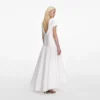 White Satin Ramie Midi Dress White Satin Ramie Midi Dress
