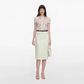 White Sequin Lace Top