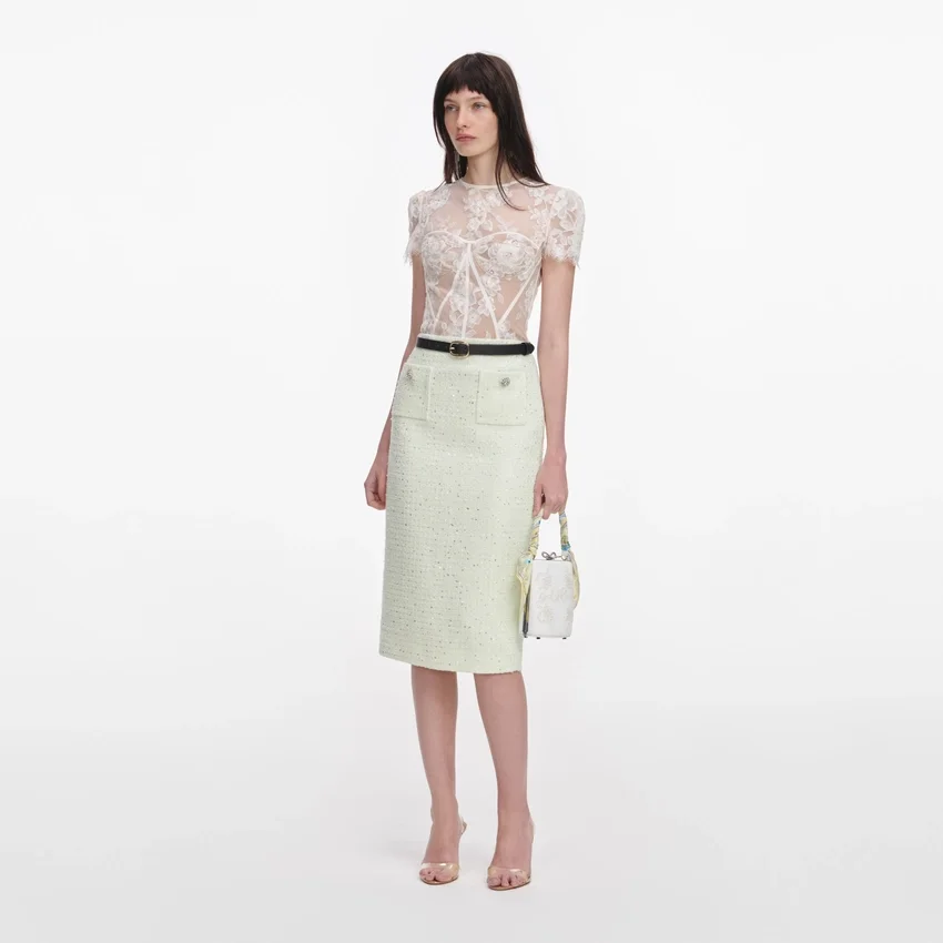 White Sequin Lace Top White Sequin Lace Top